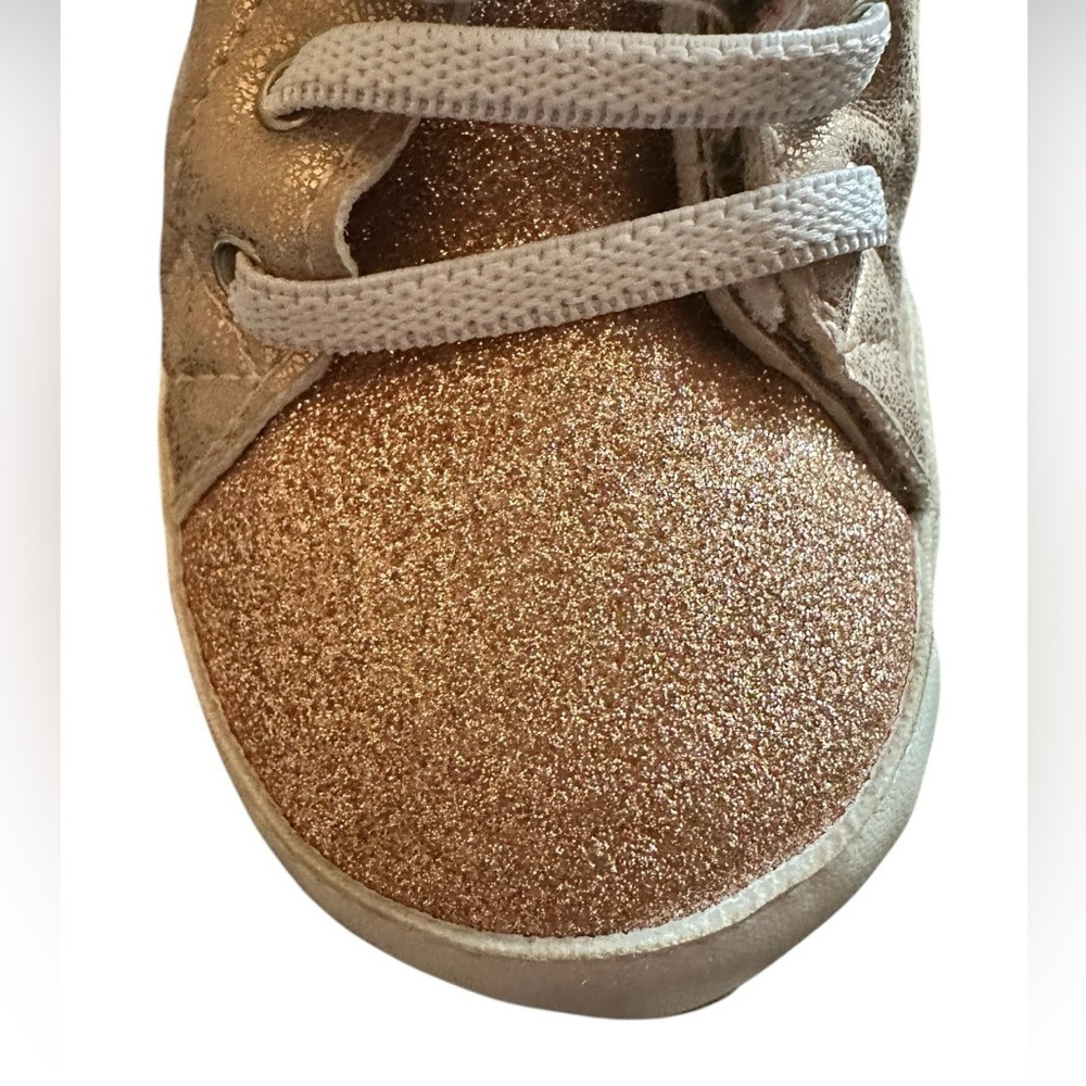 NEW FASHION JUICY COUTURE BABY SARATOGA SPARKLE ROSE GOLD CRIB SHOES - Picture 4 of 8